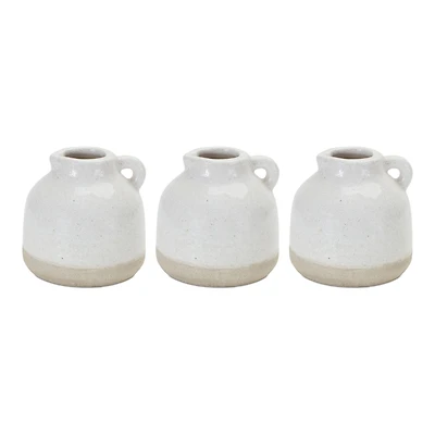4.75" Stoneware Pitcher Bud Vase, 3ct.