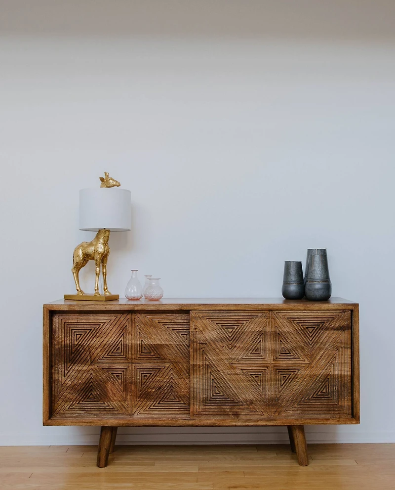 Hello Honey® 27.8" Gold Giraffe Lamp with Linen Shade