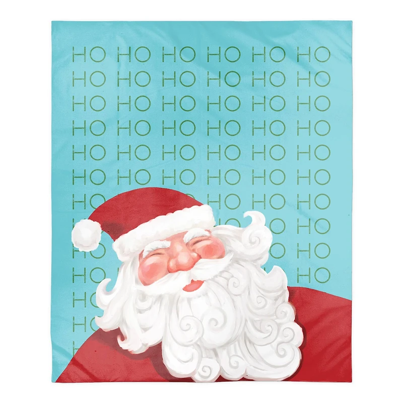 Santa Ho Ho Ho 50x60 Sherpa Fleece Blanket