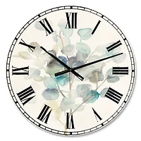 Designart Eucalyptus Leaves I Traditional Wall Clock