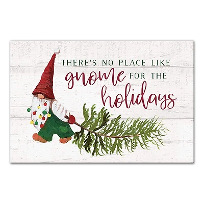 No Place Like Gnome for the Holidays Canvas Wall Art