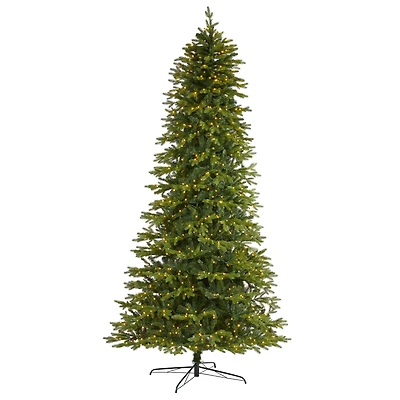 10ft. Pre-Lit Belgium Fir Artificial Christmas Tree, Clear LED Lights
