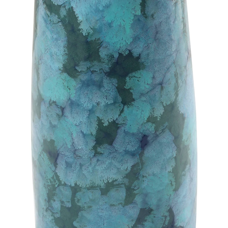 30" Teal Glass Handmade Vase