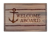17" Welcome Aboard Walnut Wood Cutting Board