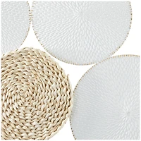 The Novogratz White Metal Rope Design Plate Wall Decor with Textured Pattern 37" x 1" x 31"