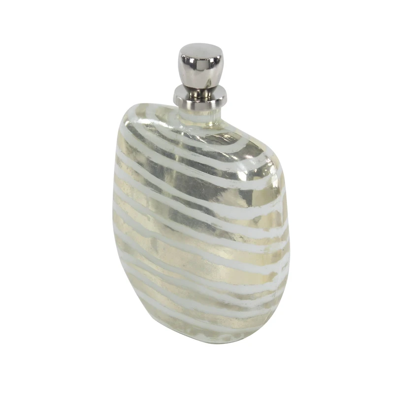 16" Gold & Silver Glass Decorative Bottle