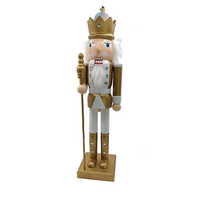 Wizardi 15" Classic Wooden Christmas Staffbearer Nutcracker Festive Decoration
