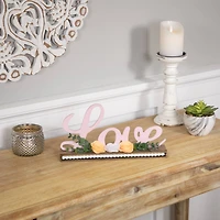 11.25" Love with Flowers Wooden Valentine's Day Sign