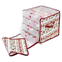 Laura Ashley Nutcracker Print Stackable Christmas Ornament Storage Box