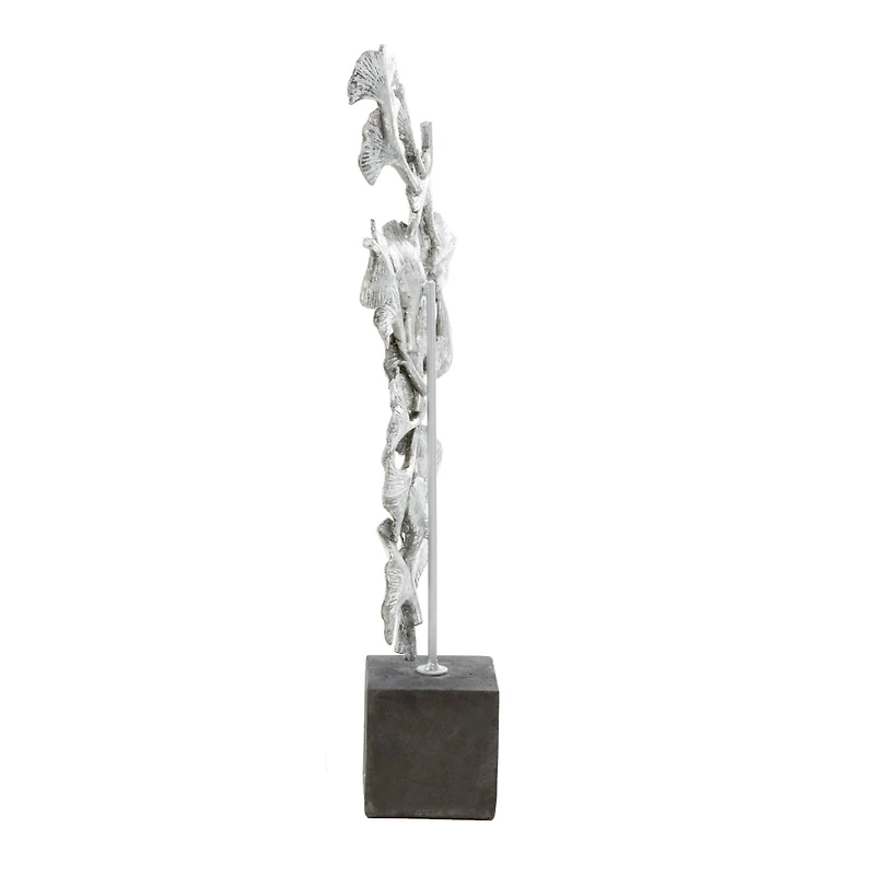 19" Silver Polystone Contemporary Sculpture
