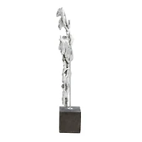 19" Silver Polystone Contemporary Sculpture