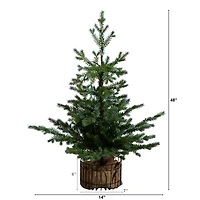 3ft. Pre-Lit Artificial Christmas Tree in Jute Wire Planter with 30 Warm White LED Lights