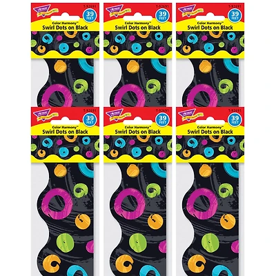 Trend Enterprises® Color Harmony™ Terrific Trimmers® Swirl Dots on Black Border, 234ft.