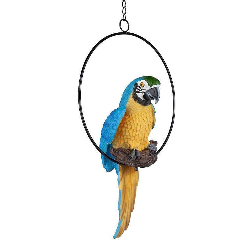 Design Toscano 14" Polly in Paradise Parrot on Ring Perch, 2ct.