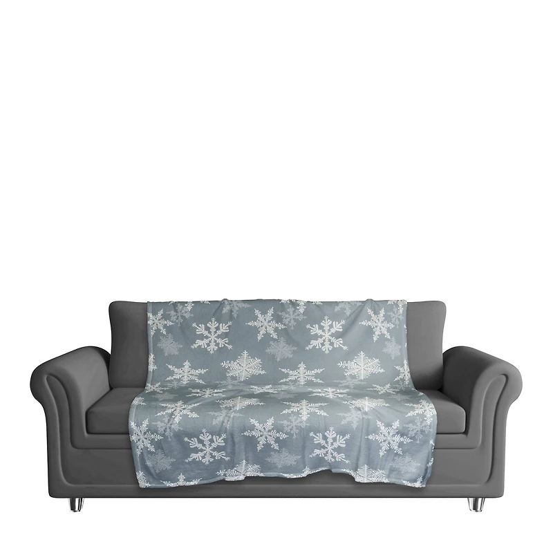 Blue Snowflake Pattern 50" x 60" Coral Fleece Blanket