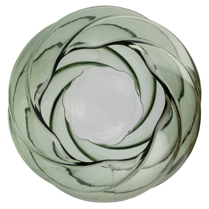 Hello Honey® 7.75" Green Round Twisted Glass Vase