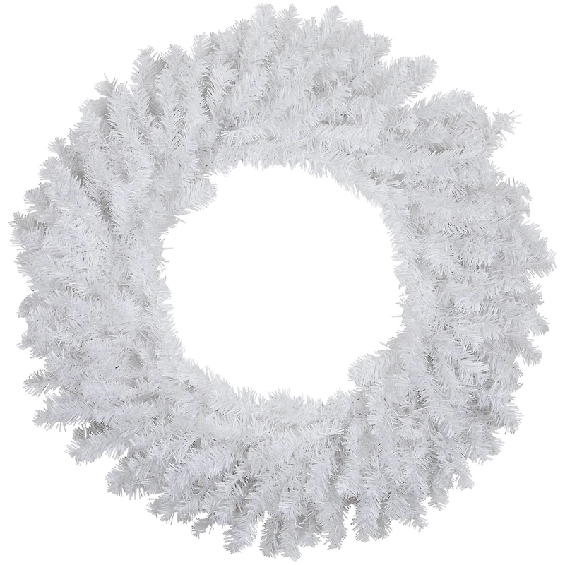 30" White Canadian Pine Artificial Christmas Wreath