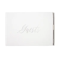 White & Silver Guest Book & Pen Set by Celebrate It™