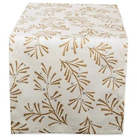 DII® 108" Metallic Holly Leaves Table Runner