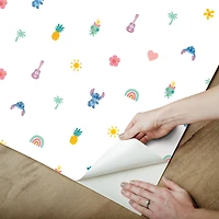 RoomMates Disney Stitch Aloha Mini Print Blue and Pink, Peel and Stick Wallpaper 20.5" x 18-ft roll, about 30.8 sq. ft.