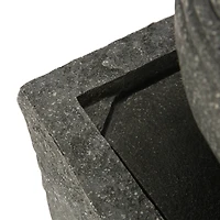 Glitzhome® 32" Polyresin Rippling Floating Sphere Outdoor Fountain with LED Light