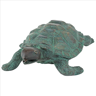 Design Toscano 12" Traipsing Turtle Bronze Garden Statue