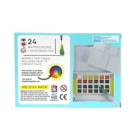 Bright Stripes iHeartArt 24 Watercolor Paint Set with Water Brush Pen