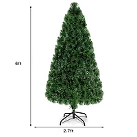 Costway 6ft. Fiber Optic Artificial Christmas Tree, LED Lights