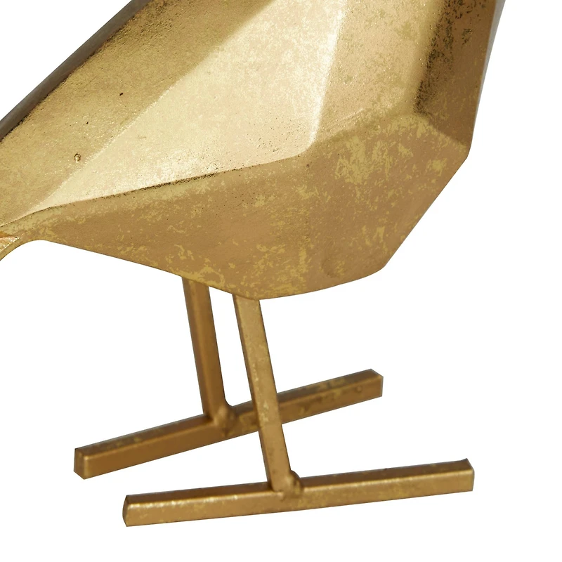 Set of 4 Gold Polystone Glam Sculpture, 6" x 3" x 6"