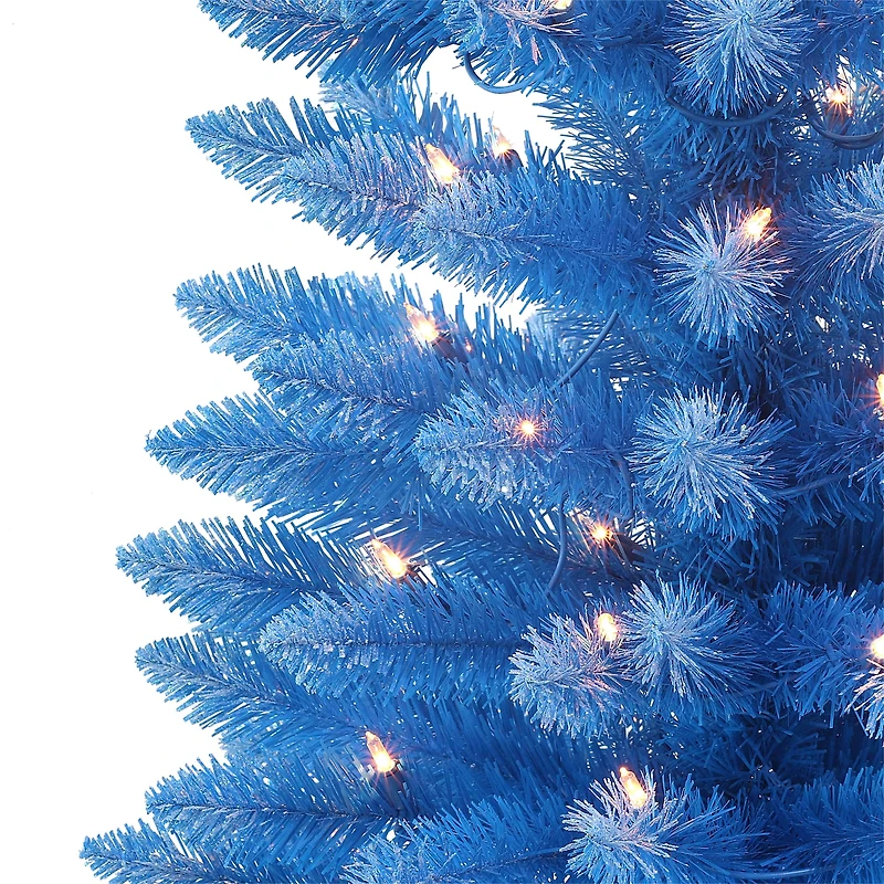 4ft. Pre-Lit Blue Artificial Tree in Burlap Sac, Clear Lights