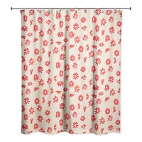 Painted Orange Flowers 71" x 74" Shower Curtain