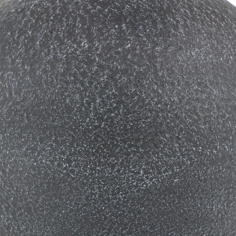 16" Black Ceramic Whitewashed Textured Amphora Vase