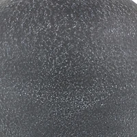 16" Black Ceramic Whitewashed Textured Amphora Vase