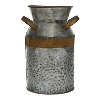 9" Gray Decorative Farmhouse Milk Can