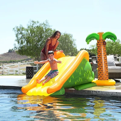 8.5ft. Inflatable Palm Tree Swimming Pool Slide with Sprinkler