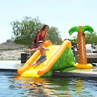 8.5ft. Inflatable Palm Tree Swimming Pool Slide with Sprinkler