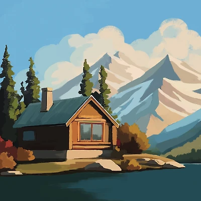 11" x 11" Lake Cabin Canvas Painting Kit by Craft Smart®