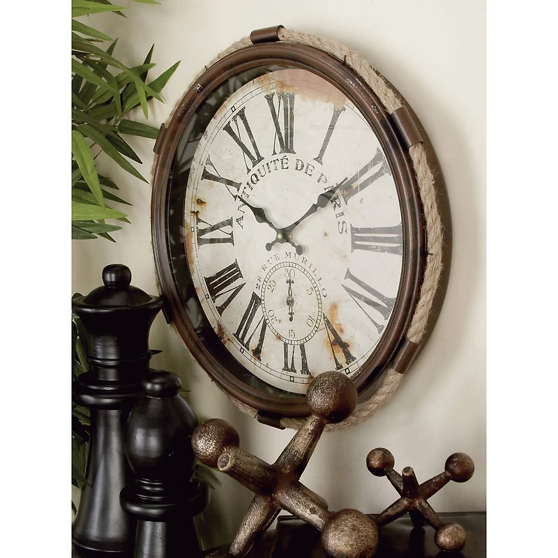 White Coastal Metal Wall Clock