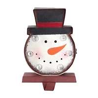 Glitzhome® 7" Marquee LED Snowman Head Stocking Holder Set