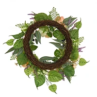 24'' Rose and Peony Flowers Wreath