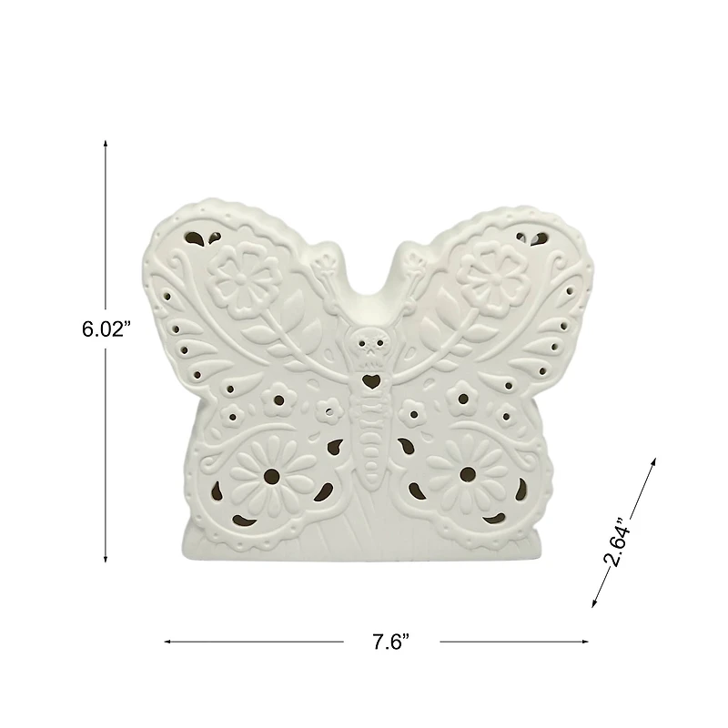 7.5" DIY LED Butterfly Ceramic Décor by Ashland®