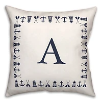 Nautical Monogram Throw Pillow