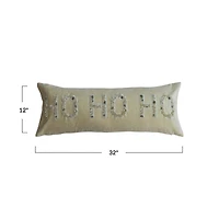 Hello Honey® 32" Ho Ho Ho Cotton Velvet Lumbar Pillow