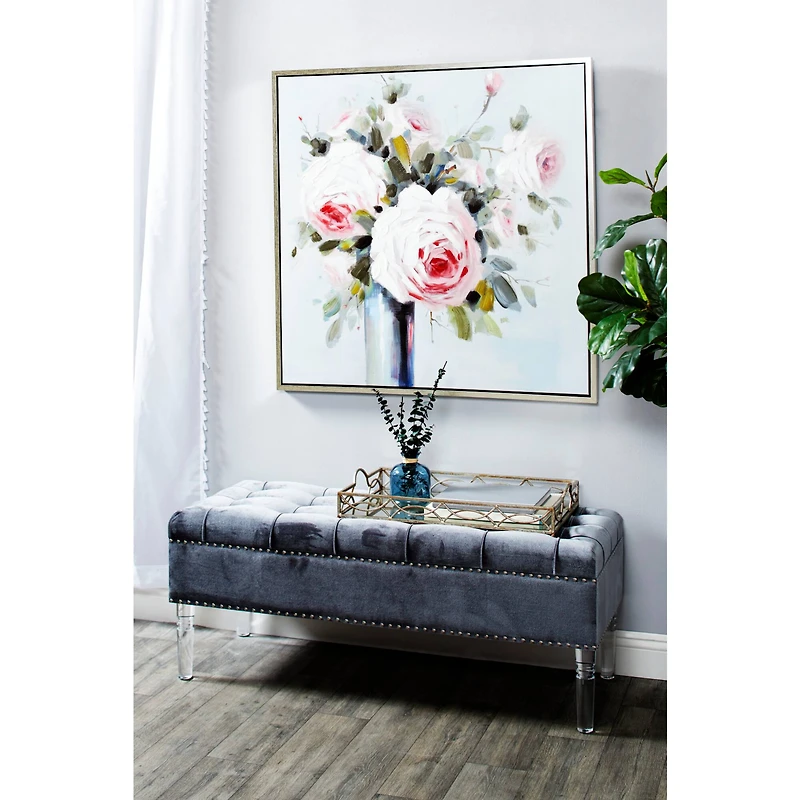 25'' Silver Metal Glam Tray