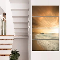 Designart - Beautiful Brown Beach at Sunset