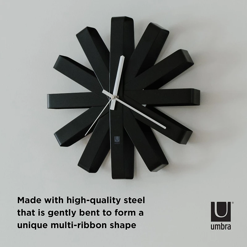 Umbra 12" Black Ribbon Round Wall Clock