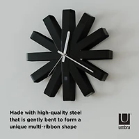 Umbra 12" Black Ribbon Round Wall Clock