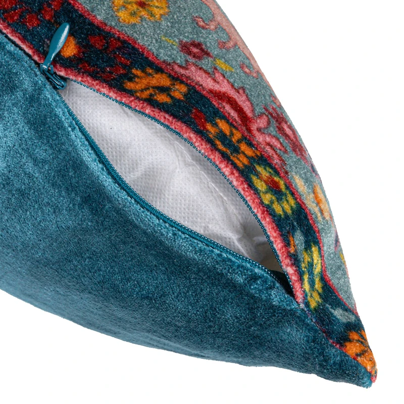 Hello Honey® 24" x 16" Floral Harmony Velvet Lumbar Pillow