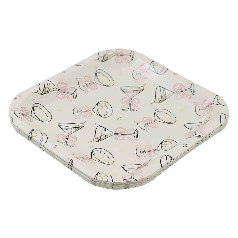 7" Square Martinis Snack Plates by Celebrate It™