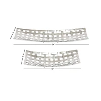 Silver Aluminum Contemporary Tray Set